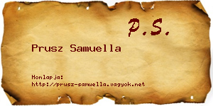 Prusz Samuella névjegykártya